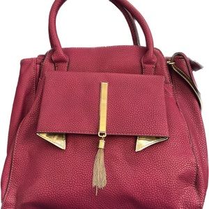 Nicole Miller Dark Pink Satchel w/optional shoulder/x body strap